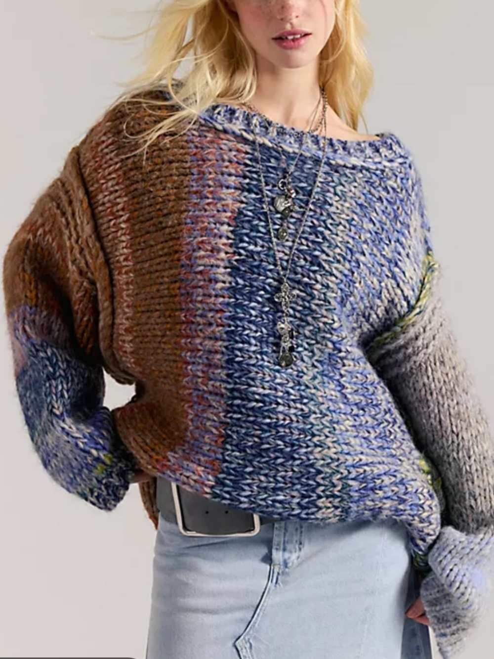 Free People We the Free Marltastic Pullover Sweater in Multi Combo